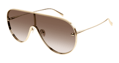 Alexander Mcqueen Unisex Sunglasses In Gold Brown AM0481S-002