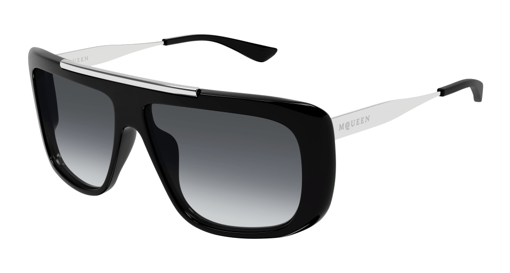 Alexander Mcqueen Sunglasses In Unisex Black Silver Grey AM0492S-001