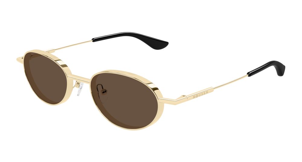 Alexander Mcqueen Sunglasses Unisex In Gold Brown AM0523S-002