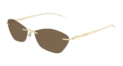 Alexander Mcqueen Sunglasses Unisex In Gold Brown AM0525S-002
