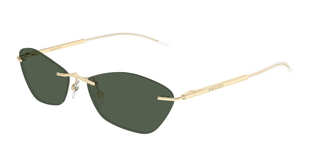 Alexander Mcqueen Sunglasses Unisex In Gold Green AM0525S-003