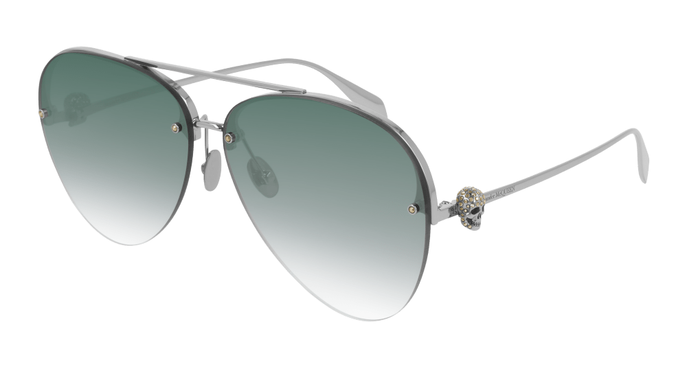 Alexander Mcqueen Sunglass Unisex Silver Green AM0270S-003