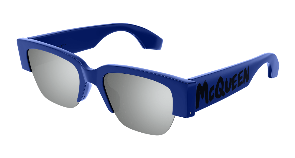 Alexander Mcqueen Sunglass Unisex Blue Silver AM0405S-003