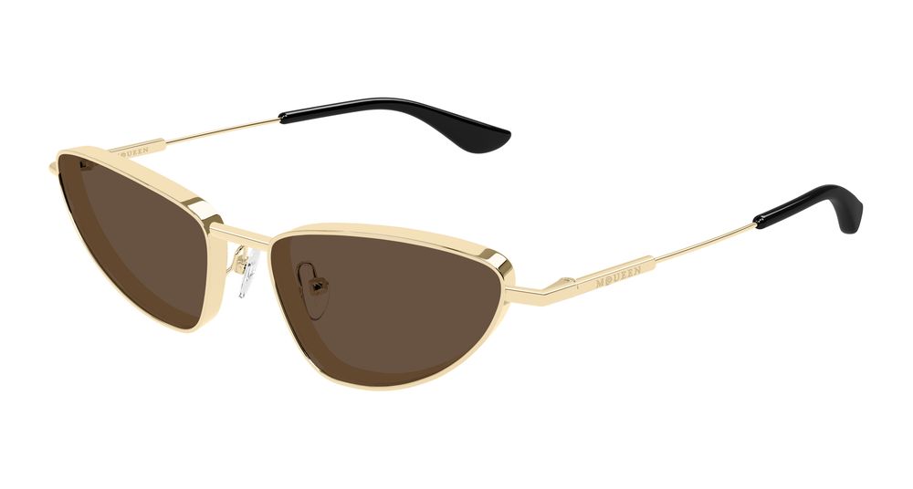 Alexander Mcqueen Sunglasses Womens In Gold Brown AM0522S-002