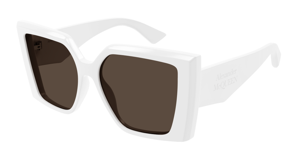 Alexander Mcqueen Womens Sunglasses Ins White Brown AM0467S-004