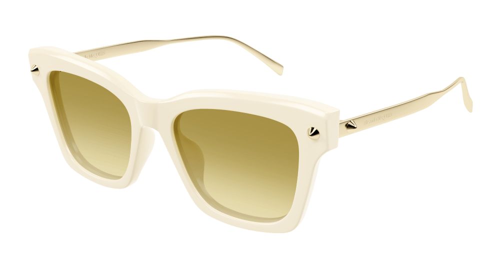 Alexander Mcqueen Womens Sunglasses In Ivory Gold Yellow AM0483S-004