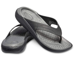 Crocs Unisex Literide Flip Flops In Grey and Black