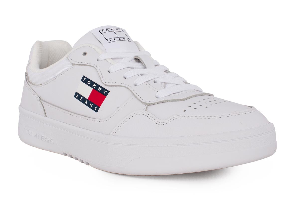 Tommy Hilfiger Mens Cupsole Leather Ess Shoe White