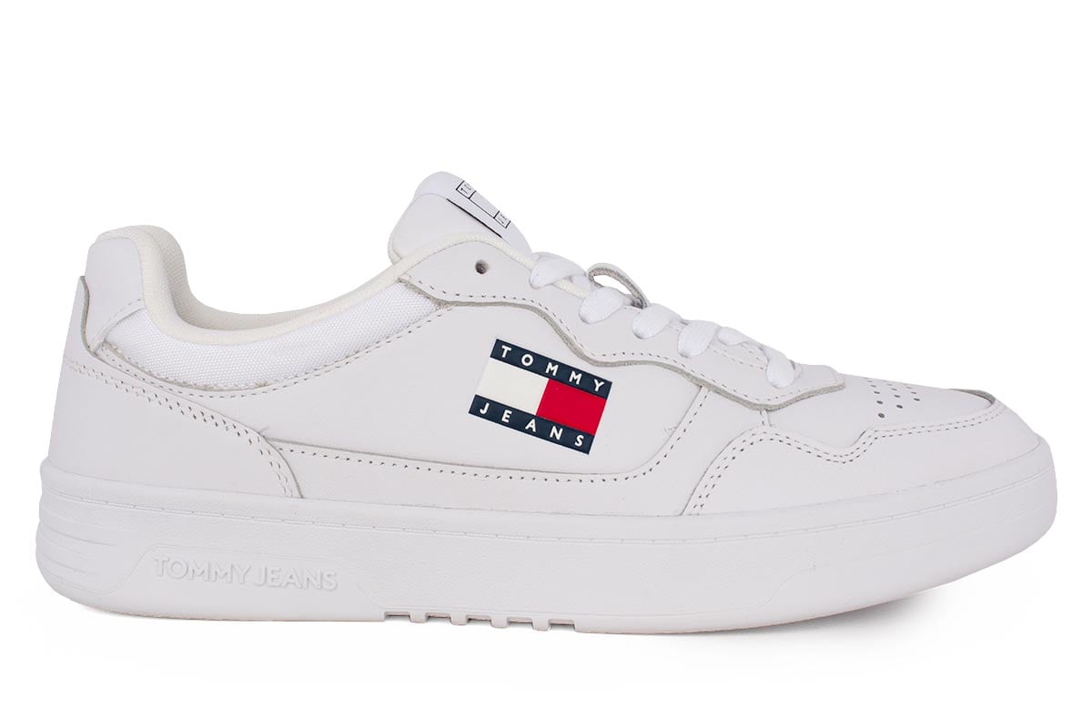 Tommy Hilfiger Mens Cupsole Leather Ess Shoe White