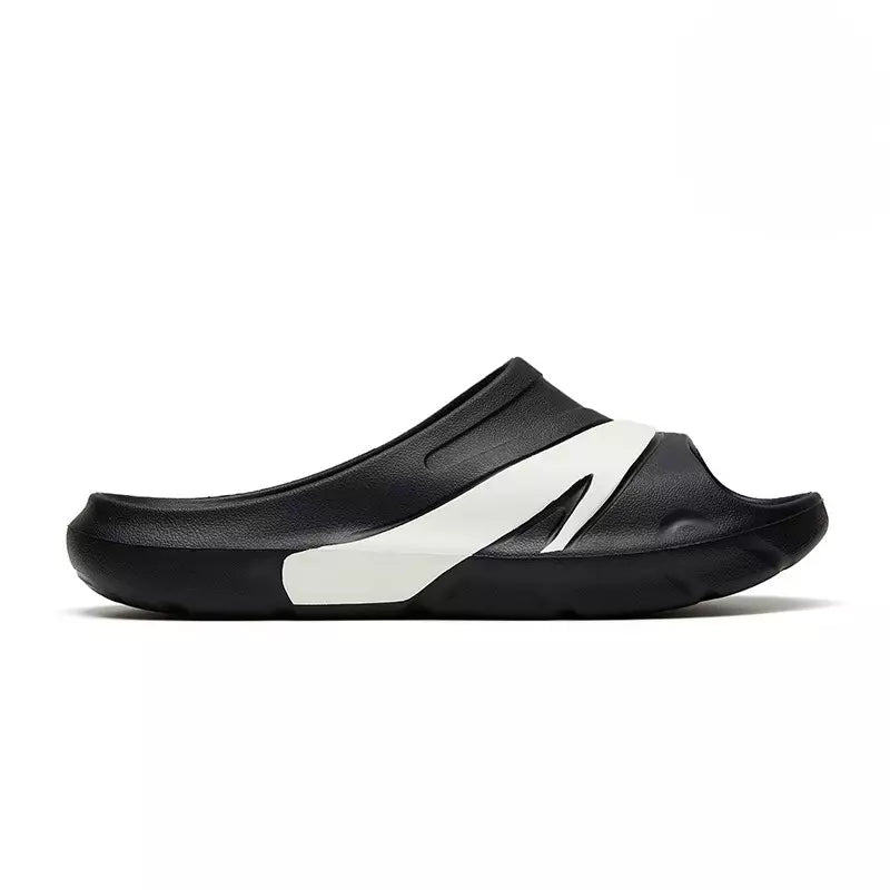 Anta Mens Slides In Black And White