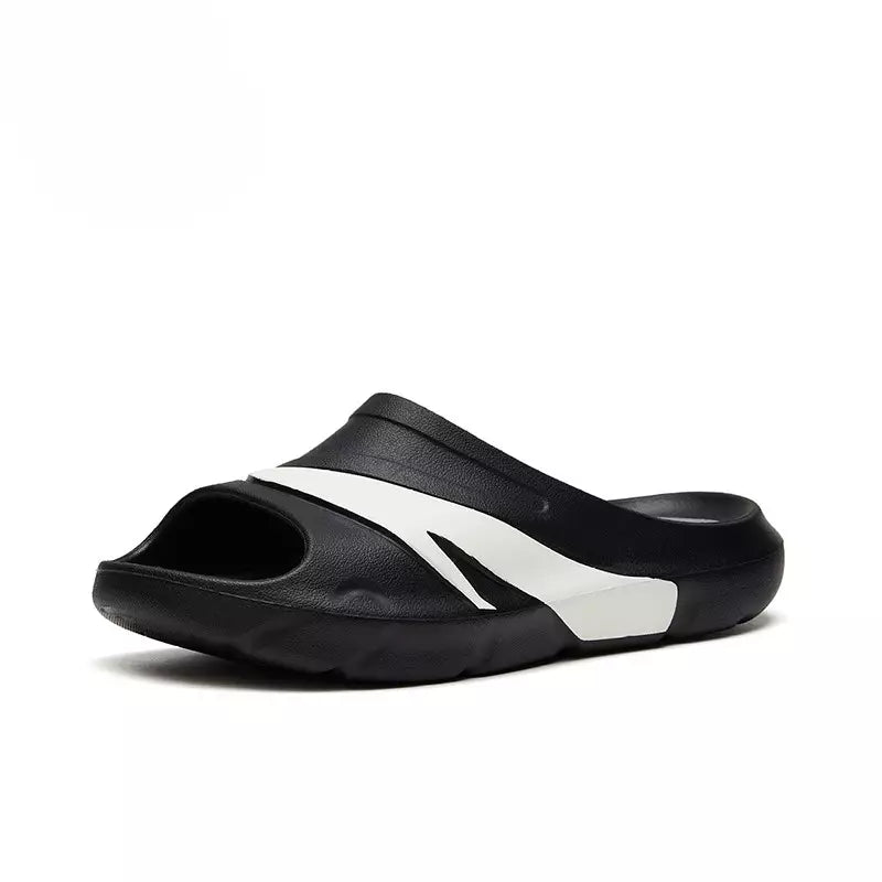 Anta Mens Slides In Black And White