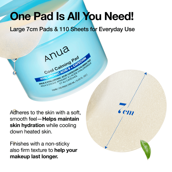 Anua 8 hyaluronic Acid Catechin Calming Pads