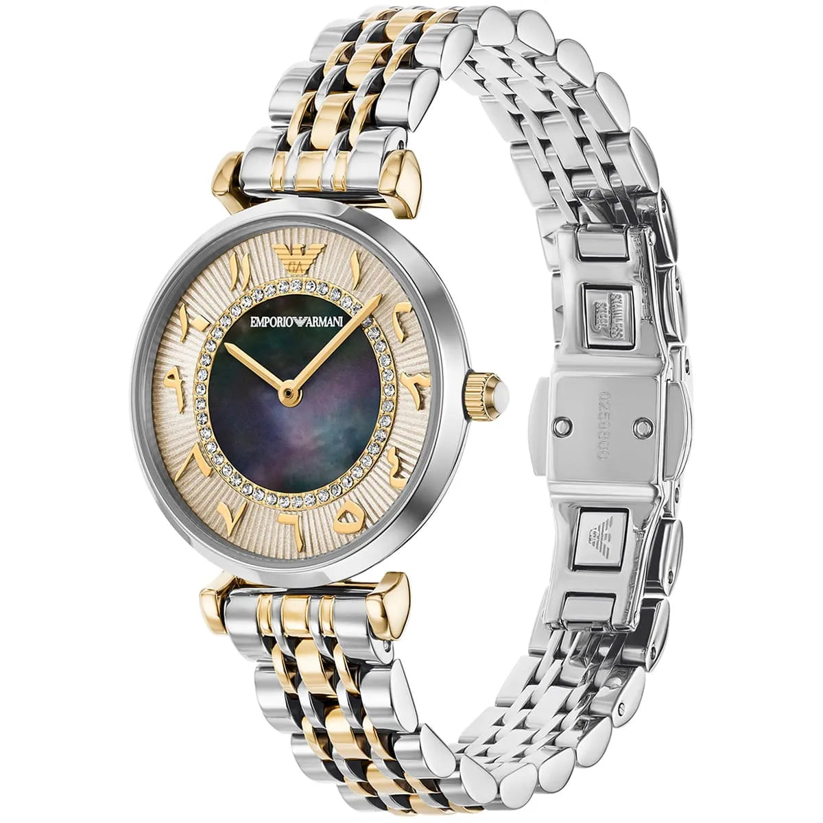 Emporio Aramani Womens Gianni T Bar Two Tone Watch In Gold And Silver