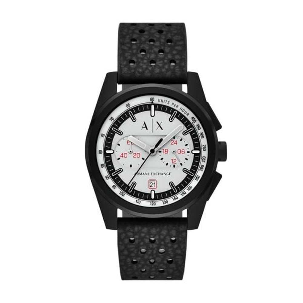 Armani Exchange Mens Chronograph Watch In Black/White Dial