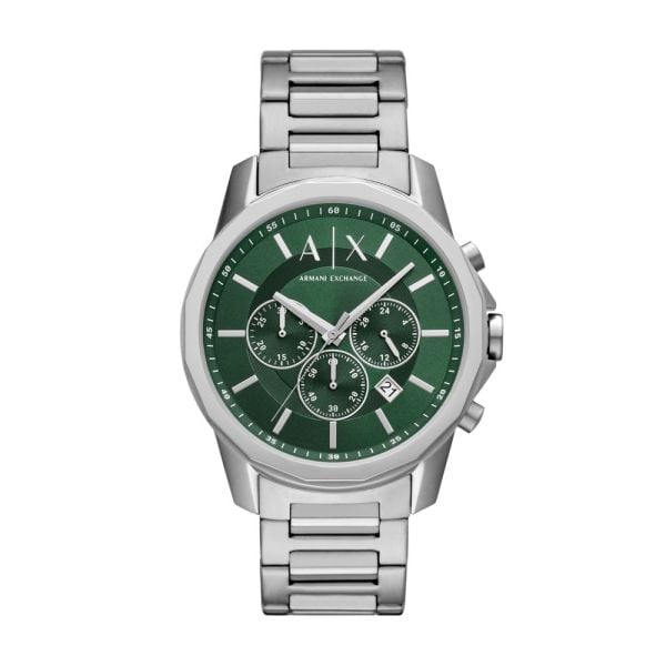 Armani Exchange Mens Chronograph Stainless Steel Watch In Silver