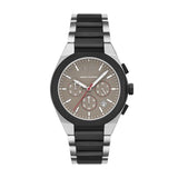 Armani Exchange Mens Two Tone Stainless Steel Watch In Black And Silver