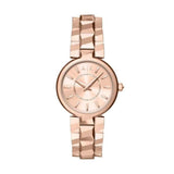 Armani Exchange Womens 2 Hand Stainless Steel Round Watch In Rose Gold