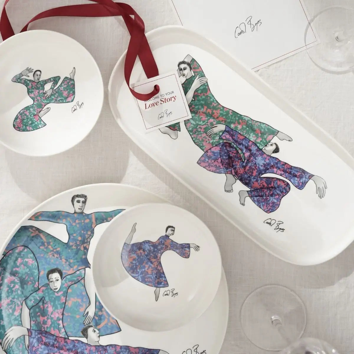 Carrol Boyes Snack Bowl Set Of 2 Dancing Girls White