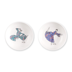 Carrol Boyes Snack Bowl Set Of 2 Dancing Girls White
