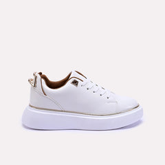 La Her Womens White Sneakers