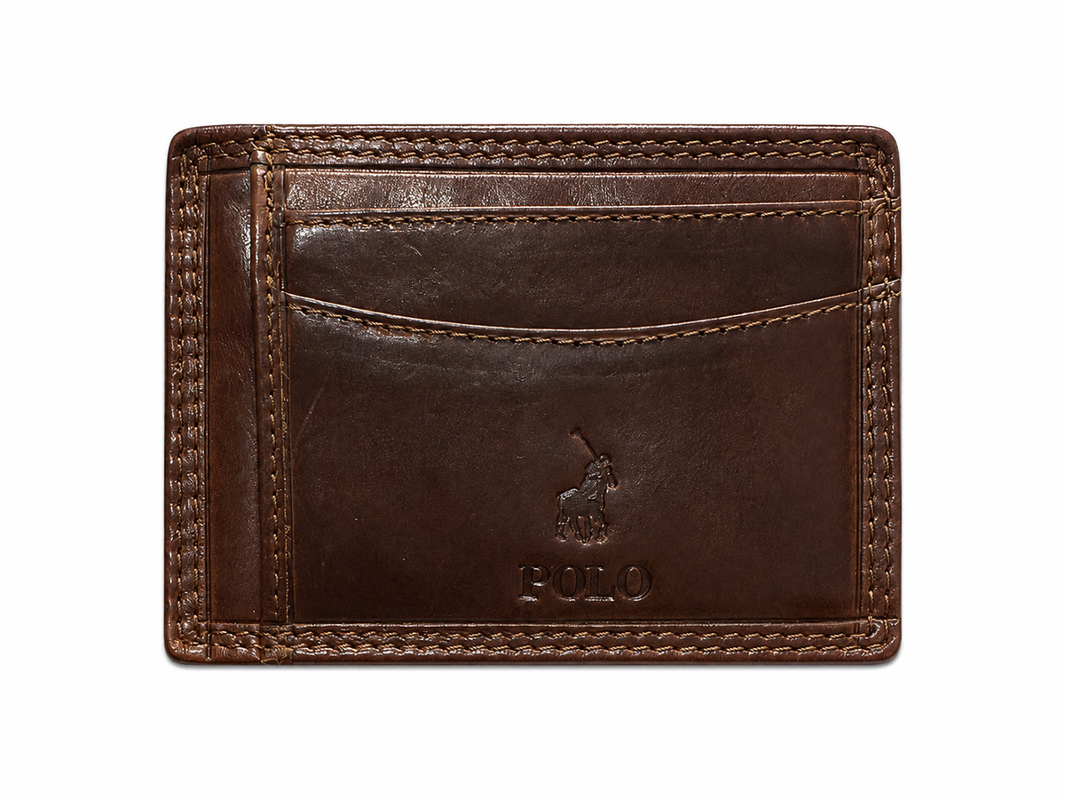 Polo Mens Kenya Small Credit Card With Top Flap In Brown