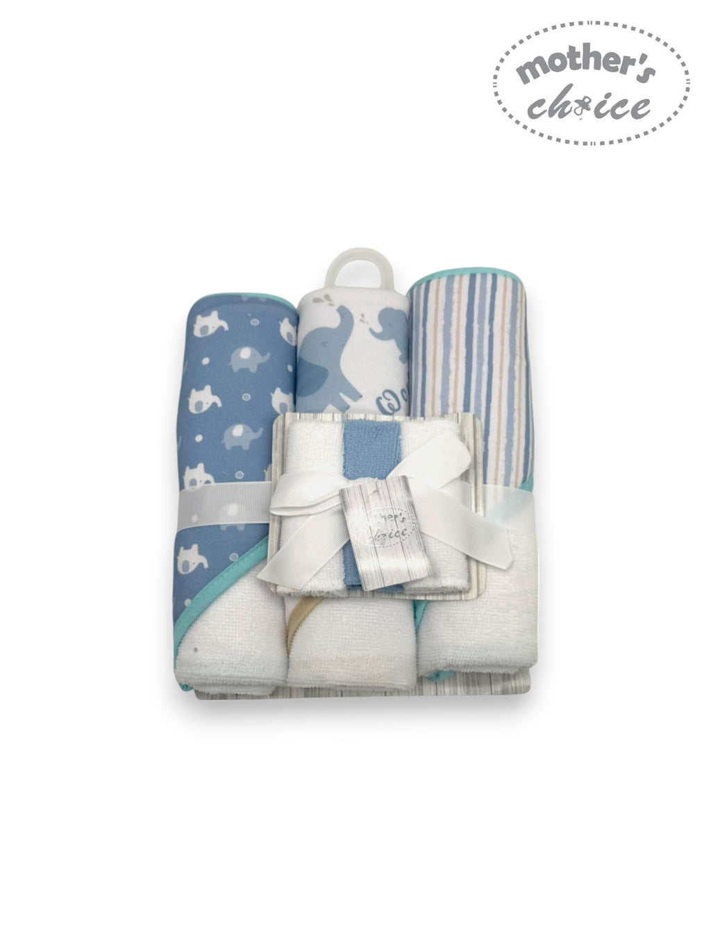 Mothers Choice 3 PieceHooded Towels And 3 Piece Facecothes In Blue