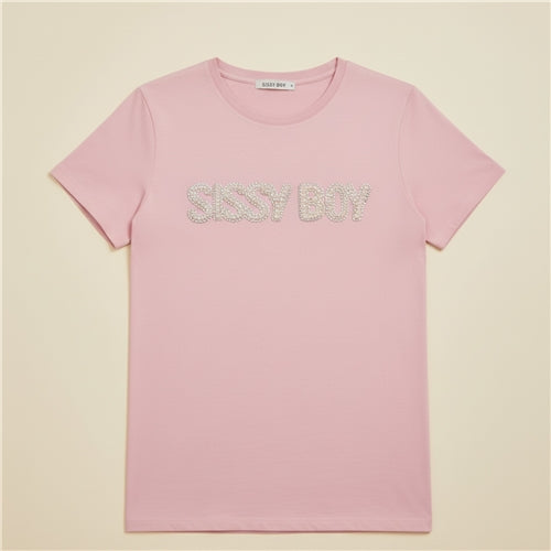 Sissy boy Regular Pink T-shirt With Pearl Logo
