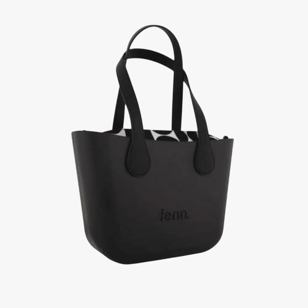 Fenn Gold Zip Handbag In Black