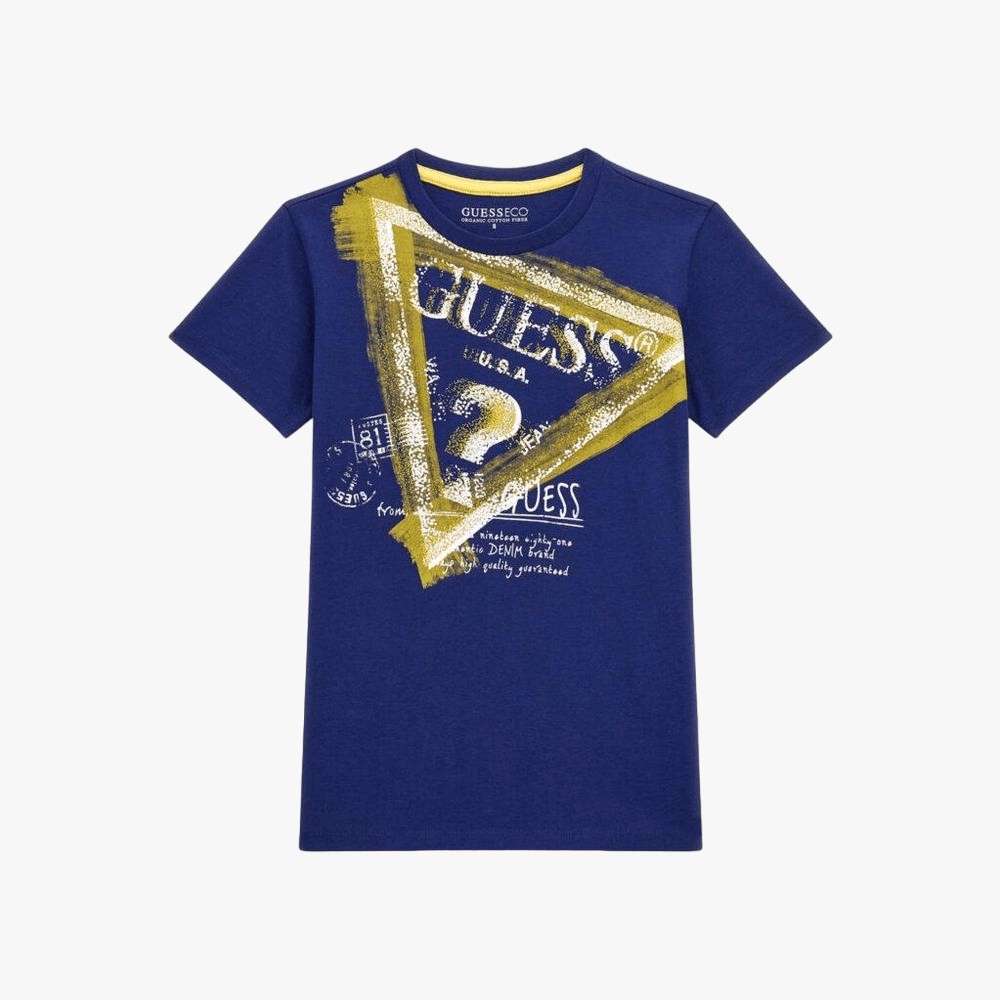 Guess Boys Logo T-Shirt In Dark Blue