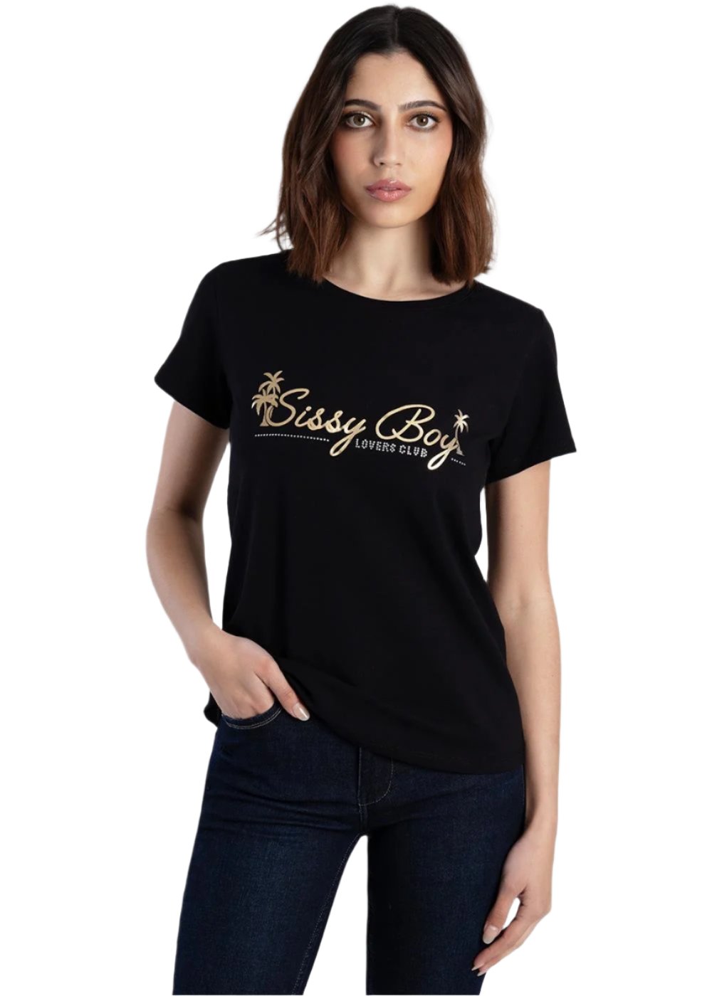 Sissyboy T31236 Regular Fit Multi Technique Logo T-Shirt Black