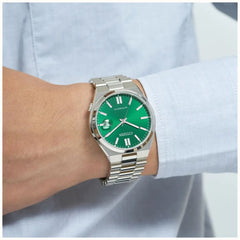 Citizen Mens Tsuyosa Auto Watch In Silver & Green