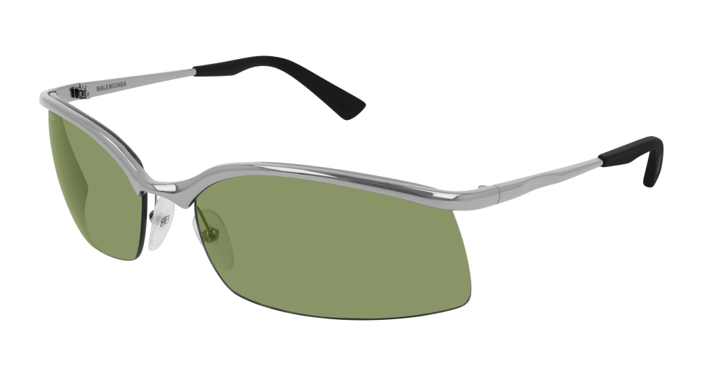 Balenciaga Sunglasses Unisex Ruthenium Green Bb0045S-003