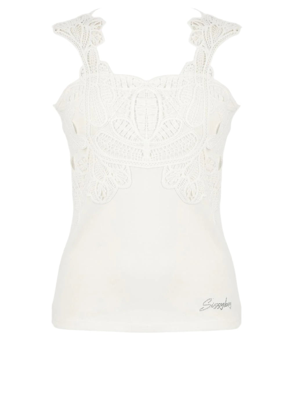 Sissyboy T31133 Crochet Lace Vest Off-White