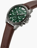 Police Mens Malawi Leather Watch In Brown