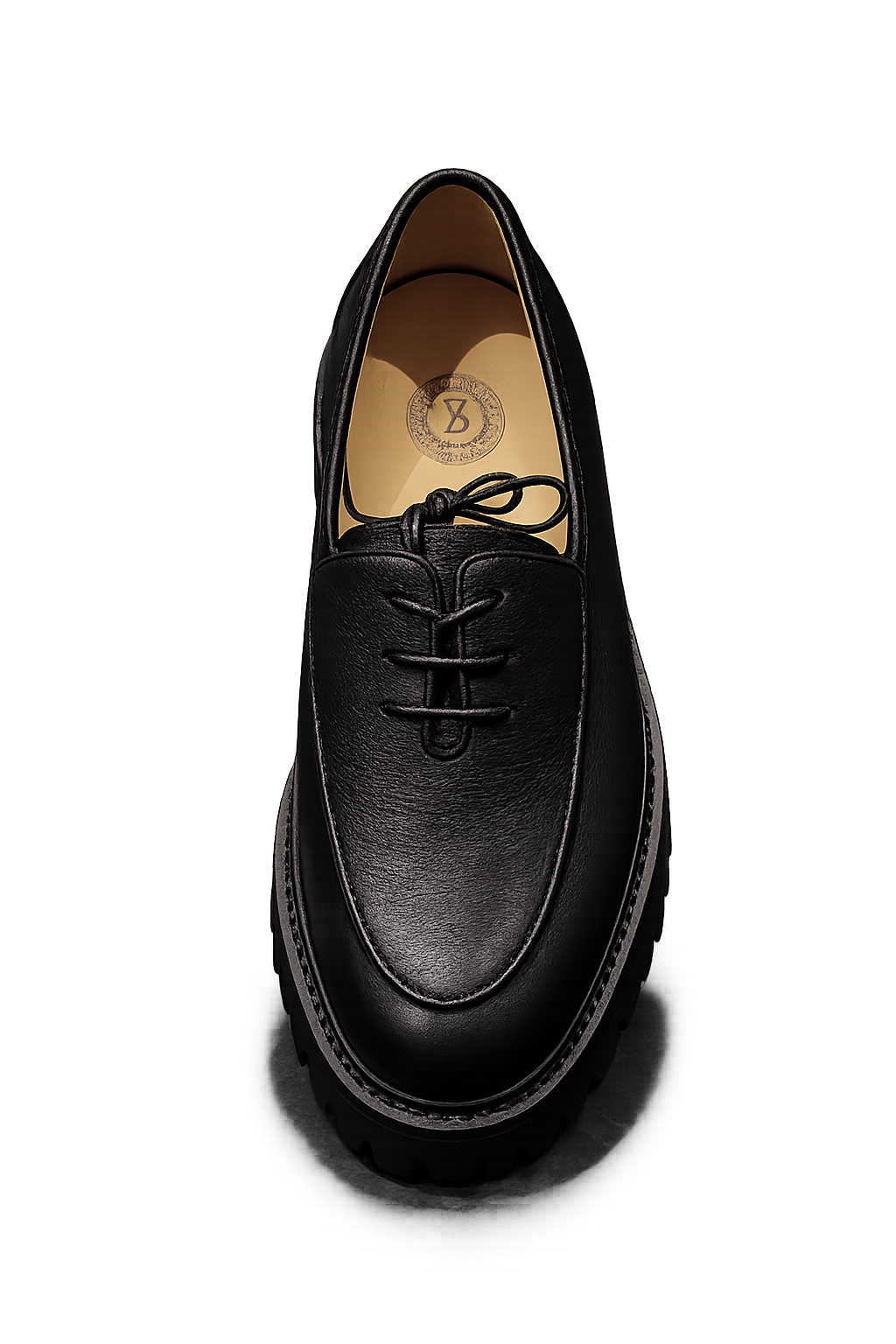 Zerga Mens Pienza Leather Shoes In Black
