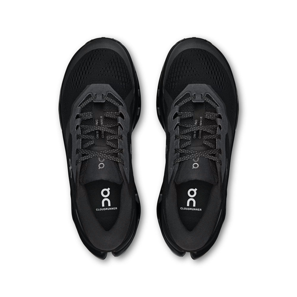 On Mens Cloudrunner 3 Sneakers In Black