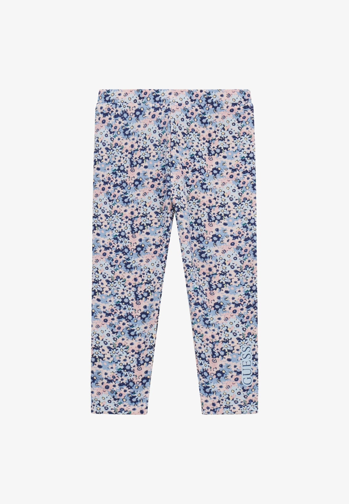 Guess Girls Reversible Leggings In Blue Multi