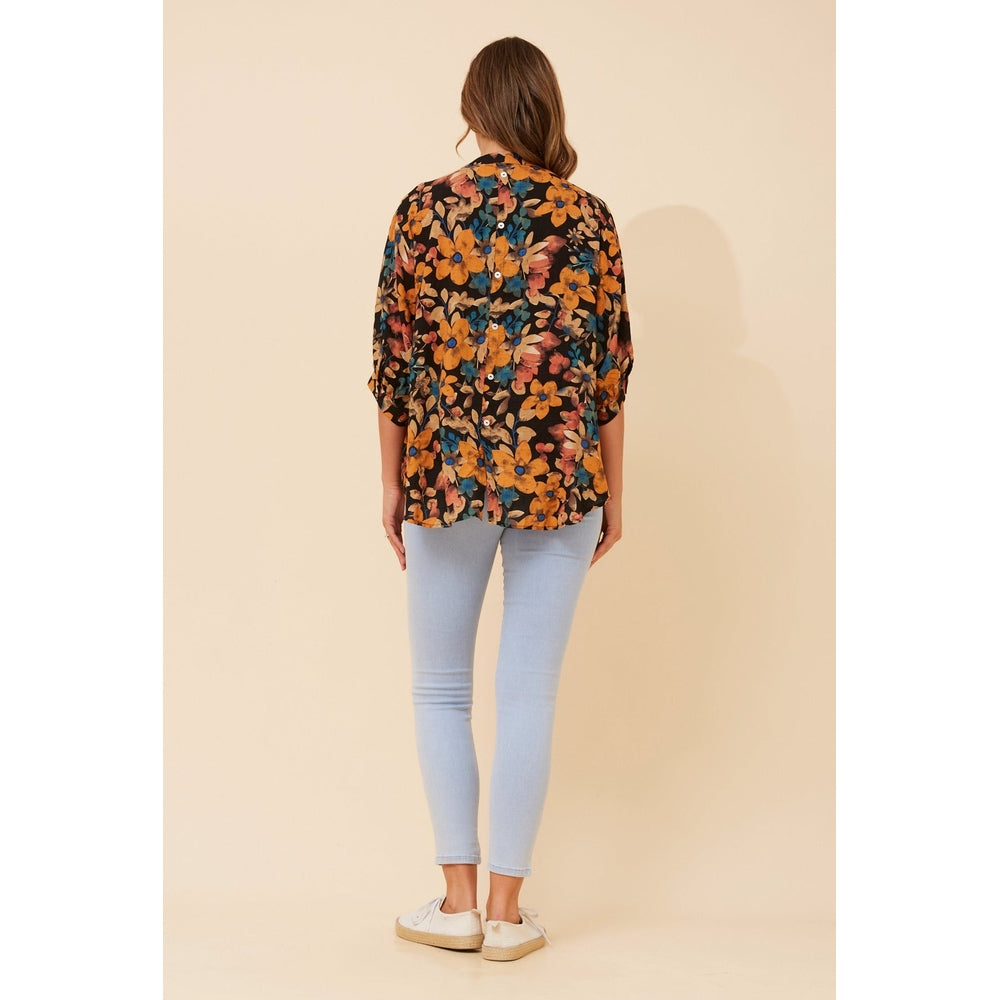 Stella Morgan Button Back Blouse In Black