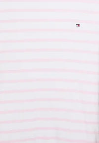 Tommy Hilfiger Womens Cool Stp C-Nk Short Sleeve Stripe Dress In White/Pink