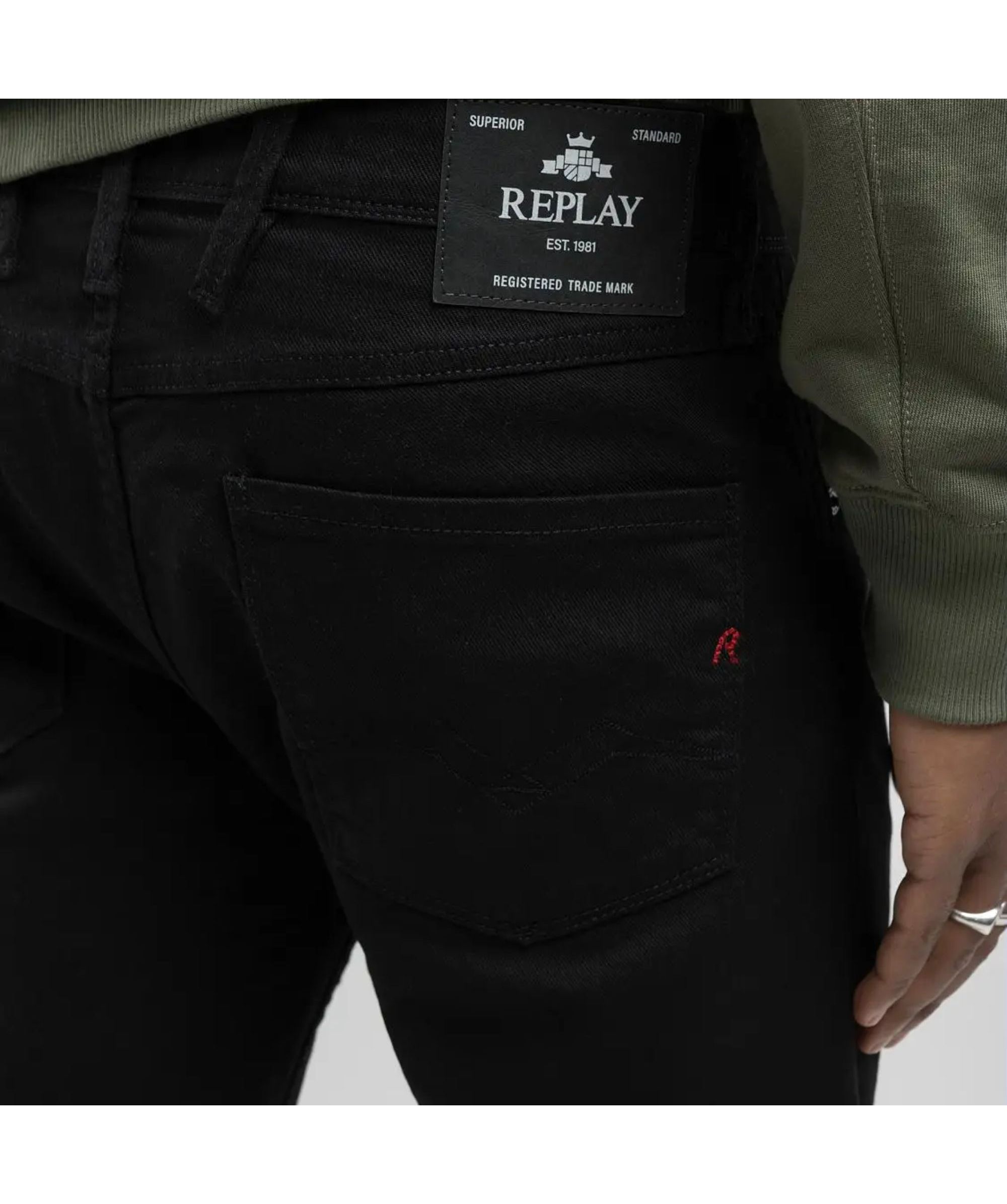 Replay Mens 098 Jeans In Black