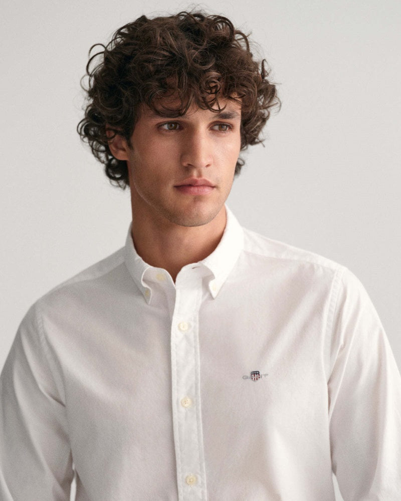 Gant Slim Poplin Shirt In White