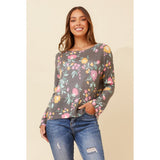 Izabel London Bottega Moda Silky Knit Floral Print In Multi