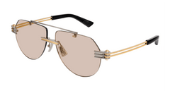 Bottega Veneta Sunglasses Unisex Silver Gold Brown Bv1342S-002
