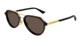 Bottega Veneta Sunglasses Unisex In Black Gold Brown BV1373S-001