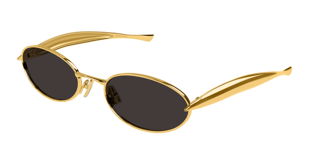 Bottega Veneta Sunglasses Unisex In Gold Grey BV1386S-001