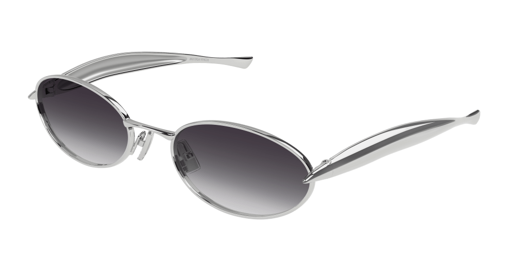 Bottega Veneta Sunglasses Unisex In Silver Grey BV1386S-003