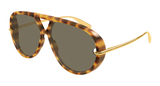 Bottega Veneta Sunglasses Unisex In Havana Gold BV1274S-005