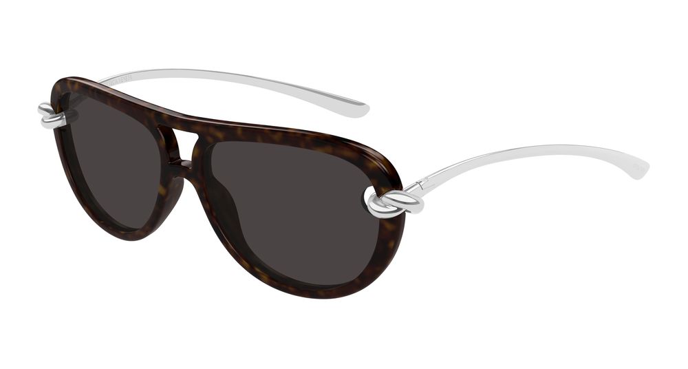 Bottega Veneta Sunglasses Womens In Havana Silver Grey BV1418S-002