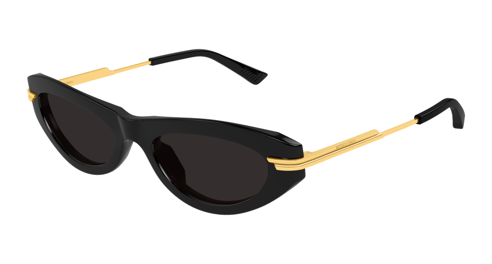 Bottega Veneta Sunglasses Womens In Black Gold Grey BV1368S-001