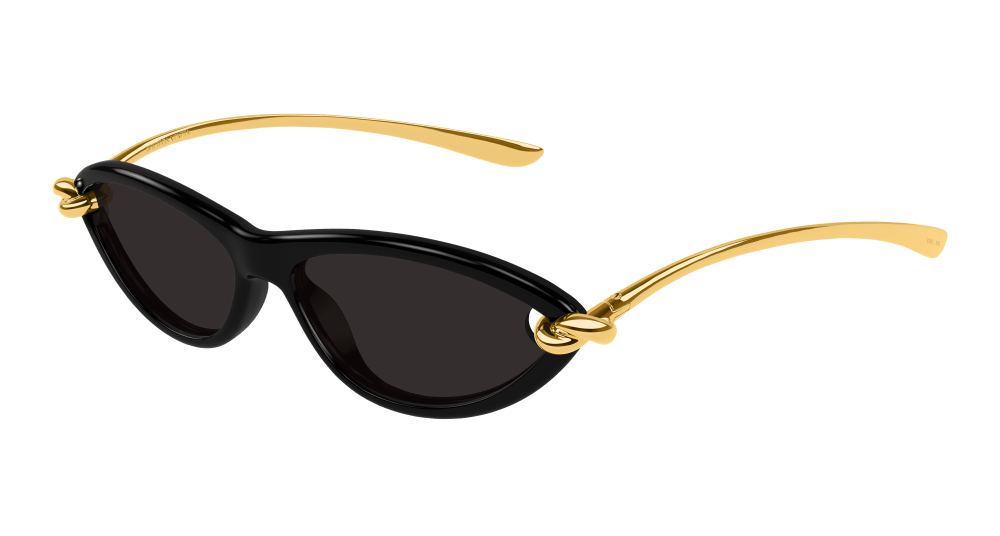 Bottega Veneta Sunglasses Womens In Black Gold Grey BV1390S-001